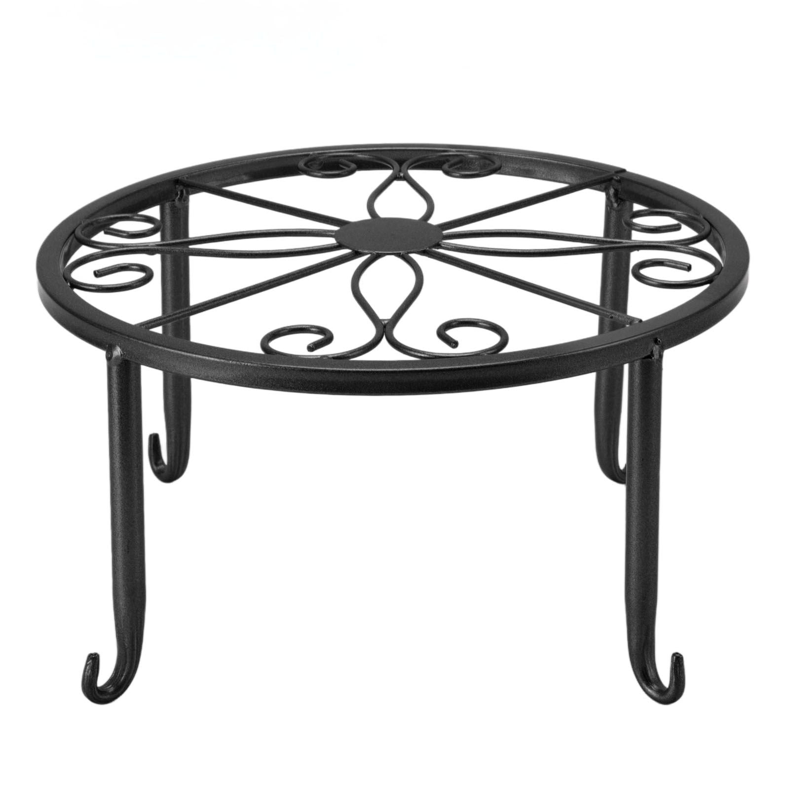 Single Layer Iron Plant Stand Floor Standing Simple Low Plant Pot Stand Balcony Living Room Flower Pot Shelf 22x22x12cm / 8.7x8.7x4.7in Black Main image