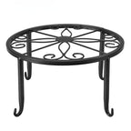 Single Layer Iron Plant Stand Floor Standing Simple Low Plant Pot Stand Balcony Living Room Flower Pot Shelf 22x22x12cm / 8.7x8.7x4.7in Black
