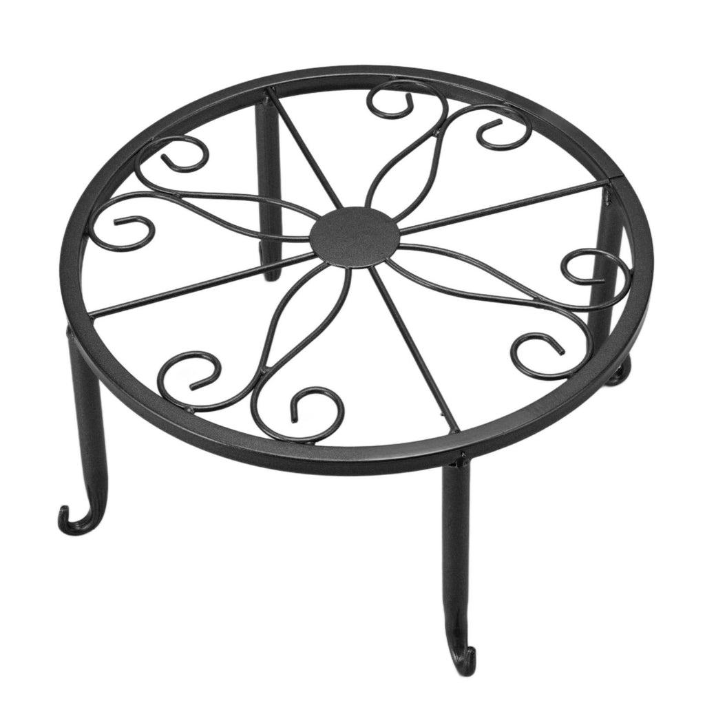 Single Layer Iron Plant Stand Floor Standing Simple Low Plant Pot Stand Balcony Living Room Flower Pot Shelf 22x22x12cm / 8.7x8.7x4.7in Black