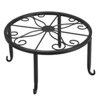 Single Layer Iron Plant Stand Floor Standing Simple Low Plant Pot Stand Balcony Living Room Flower Pot Shelf 22x22x12cm / 8.7x8.7x4.7in Black