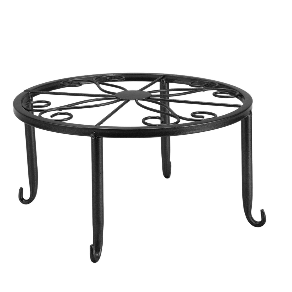 Single Layer Iron Plant Stand Floor Standing Simple Low Plant Pot Stand Balcony Living Room Flower Pot Shelf 22x22x12cm / 8.7x8.7x4.7in Black