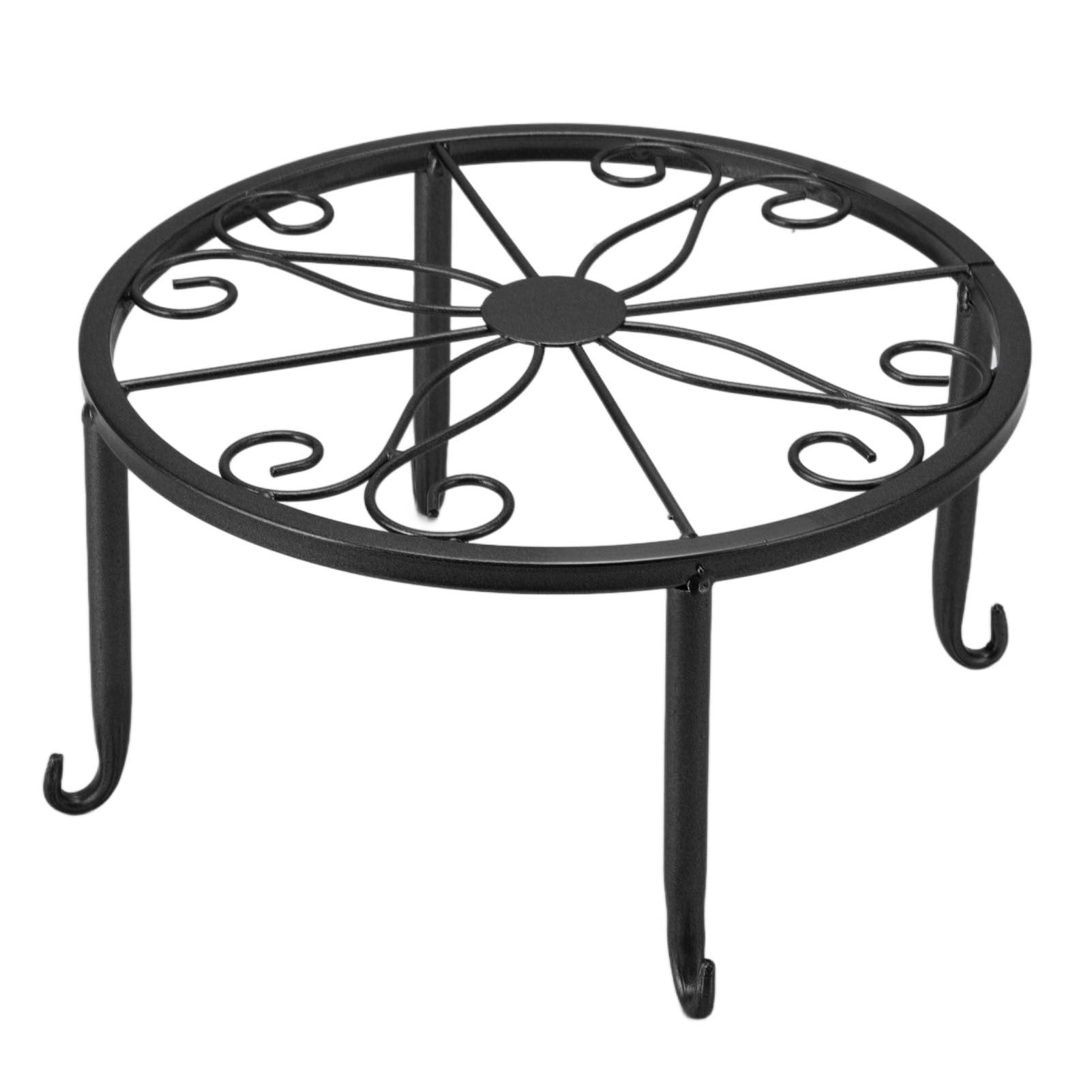 Single Layer Iron Plant Stand Floor Standing Simple Low Plant Pot Stand Balcony Living Room Flower Pot Shelf 22x22x12cm / 8.7x8.7x4.7in Black