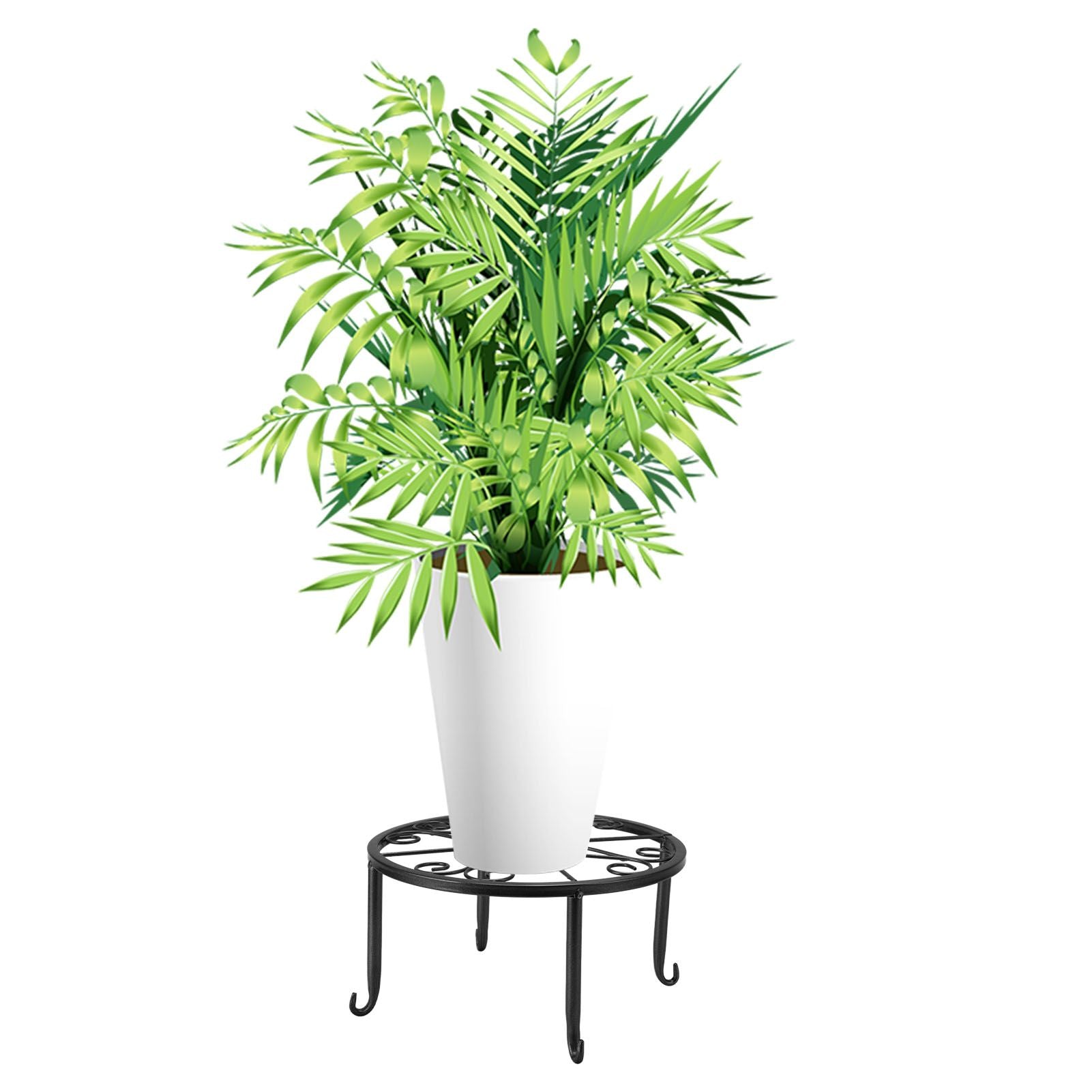 Single Layer Iron Plant Stand Floor Standing Simple Low Plant Pot Stand Balcony Living Room Flower Pot Shelf 22x22x12cm / 8.7x8.7x4.7in Black