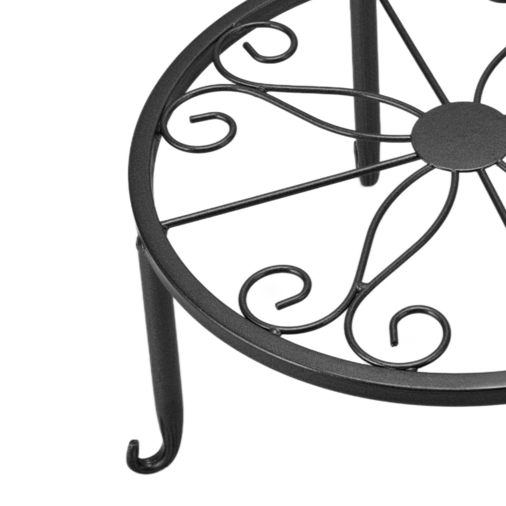 Single Layer Iron Plant Stand Floor Standing Simple Low Plant Pot Stand Balcony Living Room Flower Pot Shelf 22x22x12cm / 8.7x8.7x4.7in Black