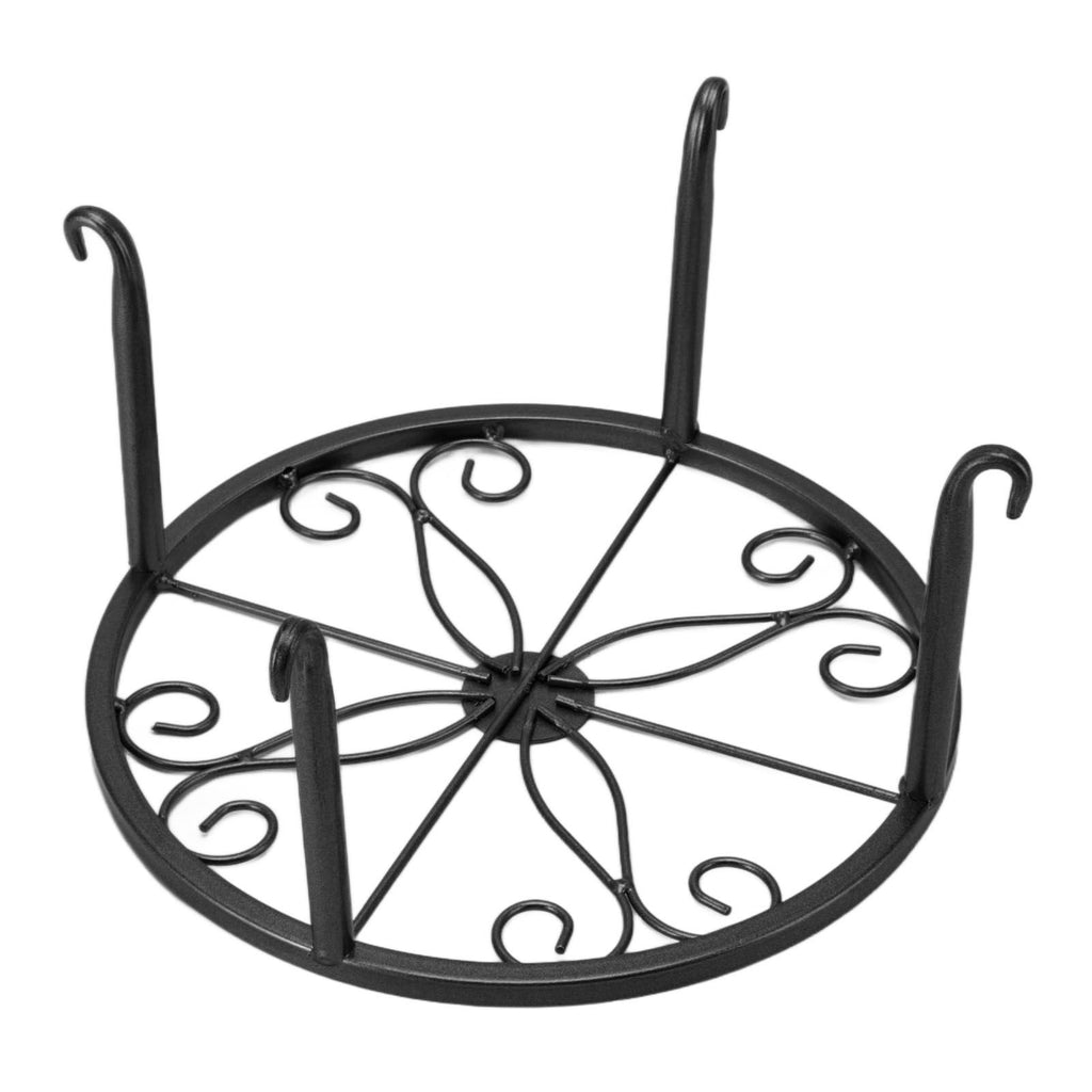 Single Layer Iron Plant Stand Floor Standing Simple Low Plant Pot Stand Balcony Living Room Flower Pot Shelf 22x22x12cm / 8.7x8.7x4.7in Black