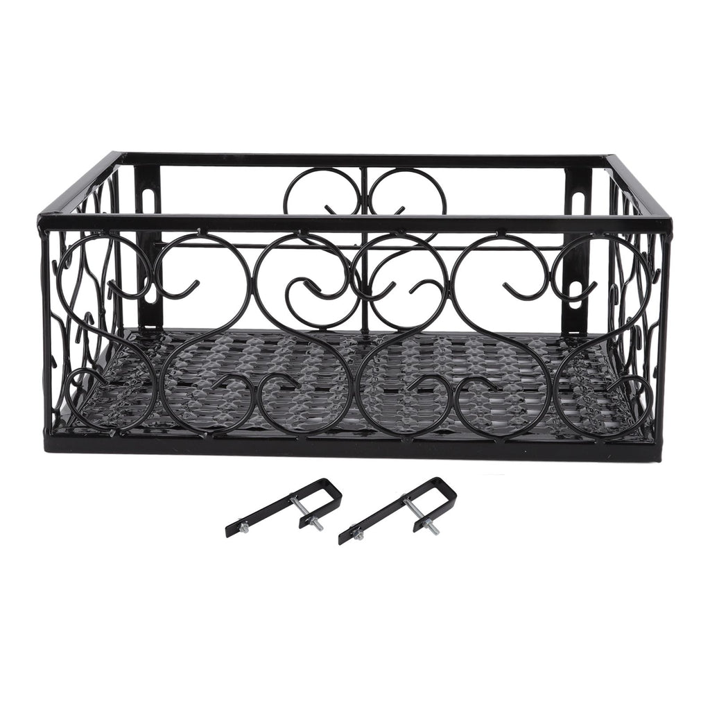 Balcony Flower Pot Stand Thickened Iron Decorative Patio Railing Shelf With Retainers for Windowsill Applicable to 2.5cm/1in Railing