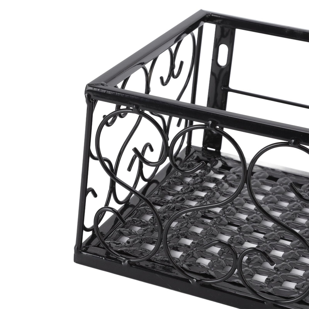 Balcony Flower Pot Stand Thickened Iron Decorative Patio Railing Shelf With Retainers for Windowsill Applicable to 2.5cm/1in Railing