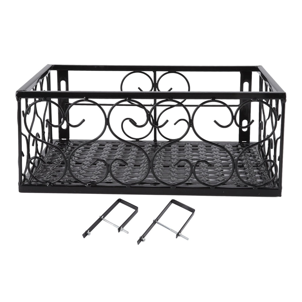 Balcony Flower Pot Stand Thickened Iron Decorative Patio Railing Shelf With Retainers for Windowsill Applicable to 6.5cm/2.6in Railing