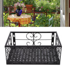 Balcony Flower Pot Stand Thickened Iron Decorative Patio Railing Shelf With Retainers for Windowsill Applicable to 6.5cm/2.6in Railing