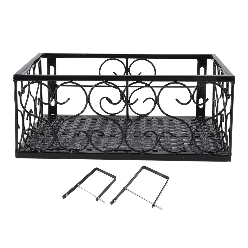 Balcony Flower Pot Stand Thickened Iron Decorative Patio Railing Shelf With Retainers for Windowsill Applicable to 10.5cm/4.1in Railing