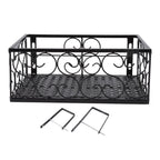 Balcony Flower Pot Stand Thickened Iron Decorative Patio Railing Shelf With Retainers for Windowsill Applicable to 10.5cm/4.1in Railing