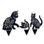 3PCS Metal Cat Decorative Garden Stakes Cat Silhouette Garden Decoration for Outdoor Lawn Ornaments Yard Sign