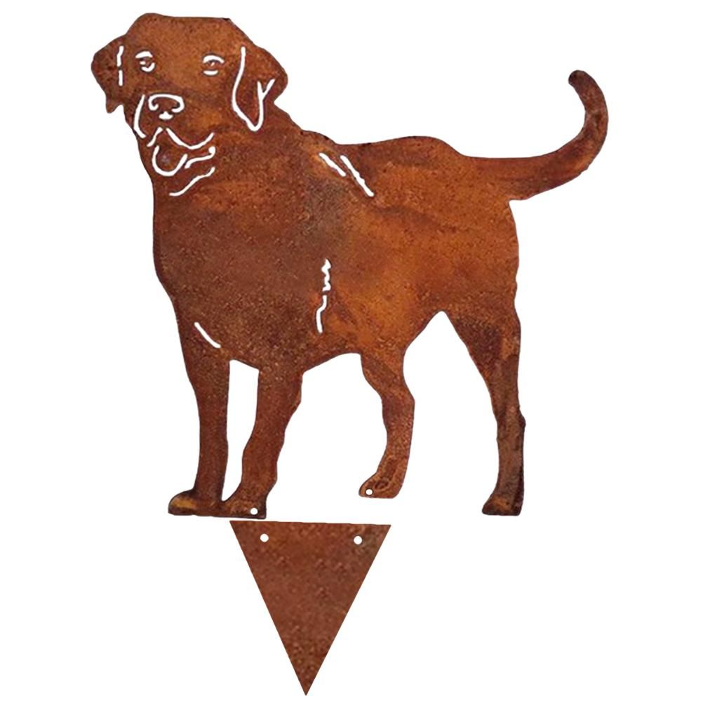 Metal Dog Decorative Garden Stakes Dog Silhouette Garden Decoration for Outdoor Lawn Ornaments Yard Sign Main image