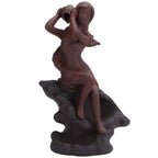Incense Burner Red Stoneware Backflow Incense Holder Home Office Decoration Ornament
