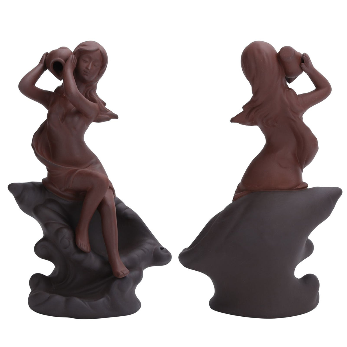 Incense Burner Red Stoneware Backflow Incense Holder Home Office Decoration Ornament