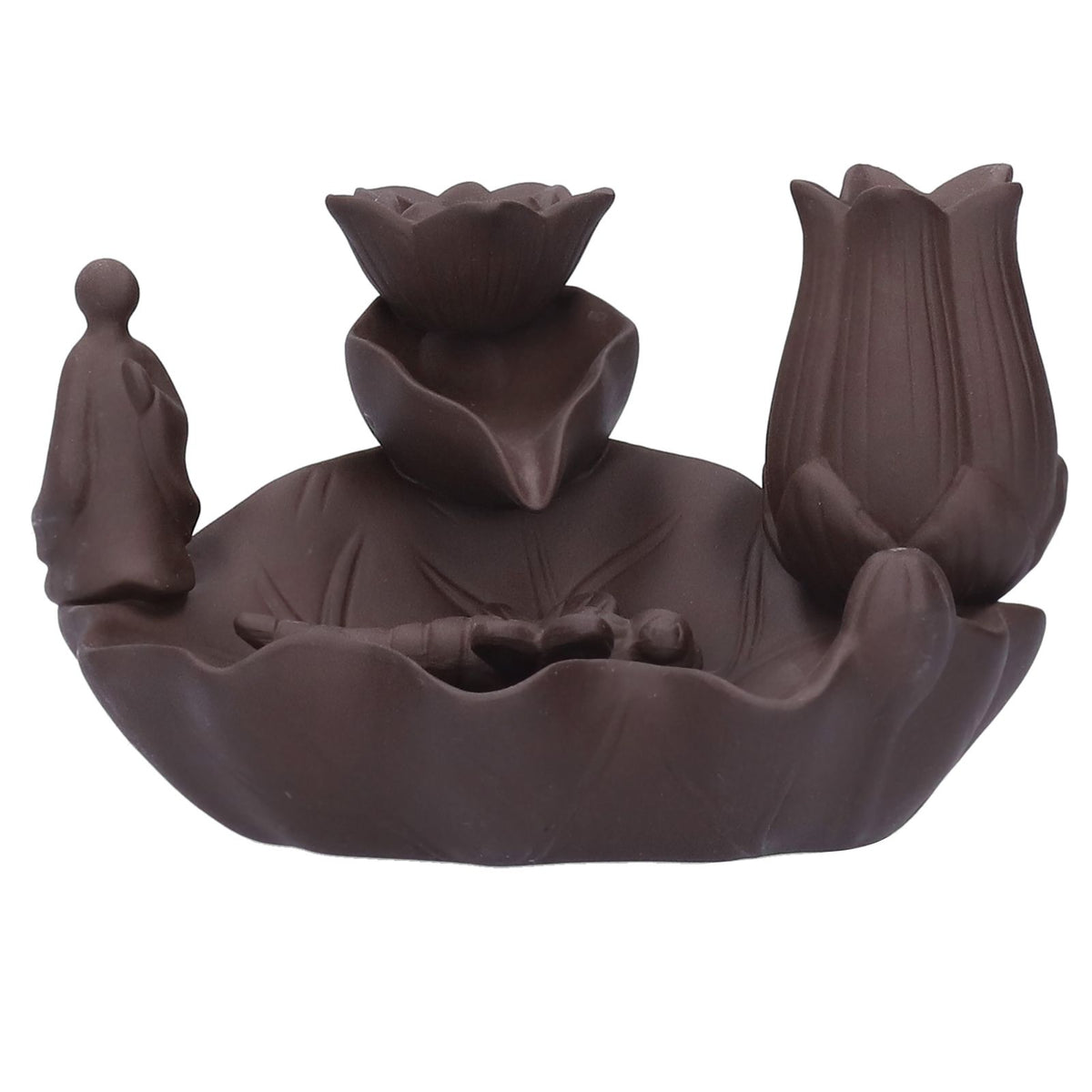 Incense Burner Red Porcelain Dragonfly Shape Backflow Smoke Waterfall Sandalwood Home Decor Main image