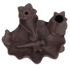 Incense Burner Red Porcelain Dragonfly Shape Backflow Smoke Waterfall Sandalwood Home Decor