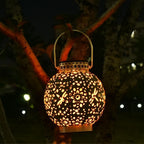 Outdoor Solar Garden Light Hollowed Out Shadow Lantern Hanging Solar Powered Lamp Garden Landscape Solar Lamp