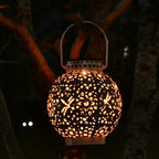 Outdoor Solar Garden Light Hollowed Out Shadow Lantern Hanging Solar Powered Lamp Garden Landscape Solar Lamp