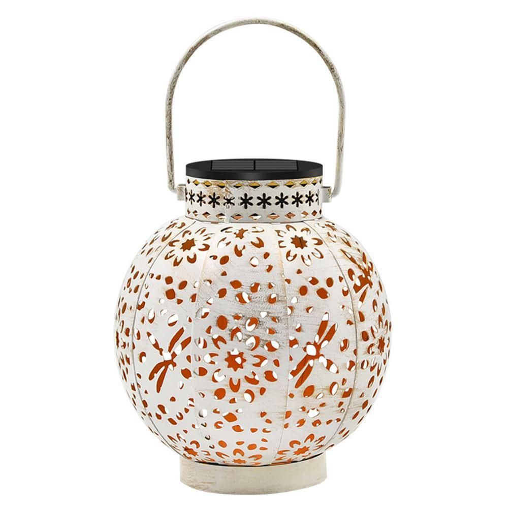 Outdoor Solar Garden Light Hollowed Out Shadow Lantern Hanging Solar Powered Lamp Garden Landscape Solar Lamp