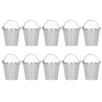 10PCS Flower Pot Mini Succulent Plant Pot Small Metal Bucket for Indoor Outdoor DecorSilver 4x5.5x6cm