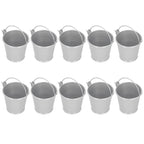 10PCS Flower Pot Mini Succulent Plant Pot Small Metal Bucket for Indoor Outdoor DecorSilver 4x5.5x6cm