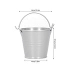 10PCS Flower Pot Mini Succulent Plant Pot Small Metal Bucket for Indoor Outdoor DecorSilver 4x5.5x6cm