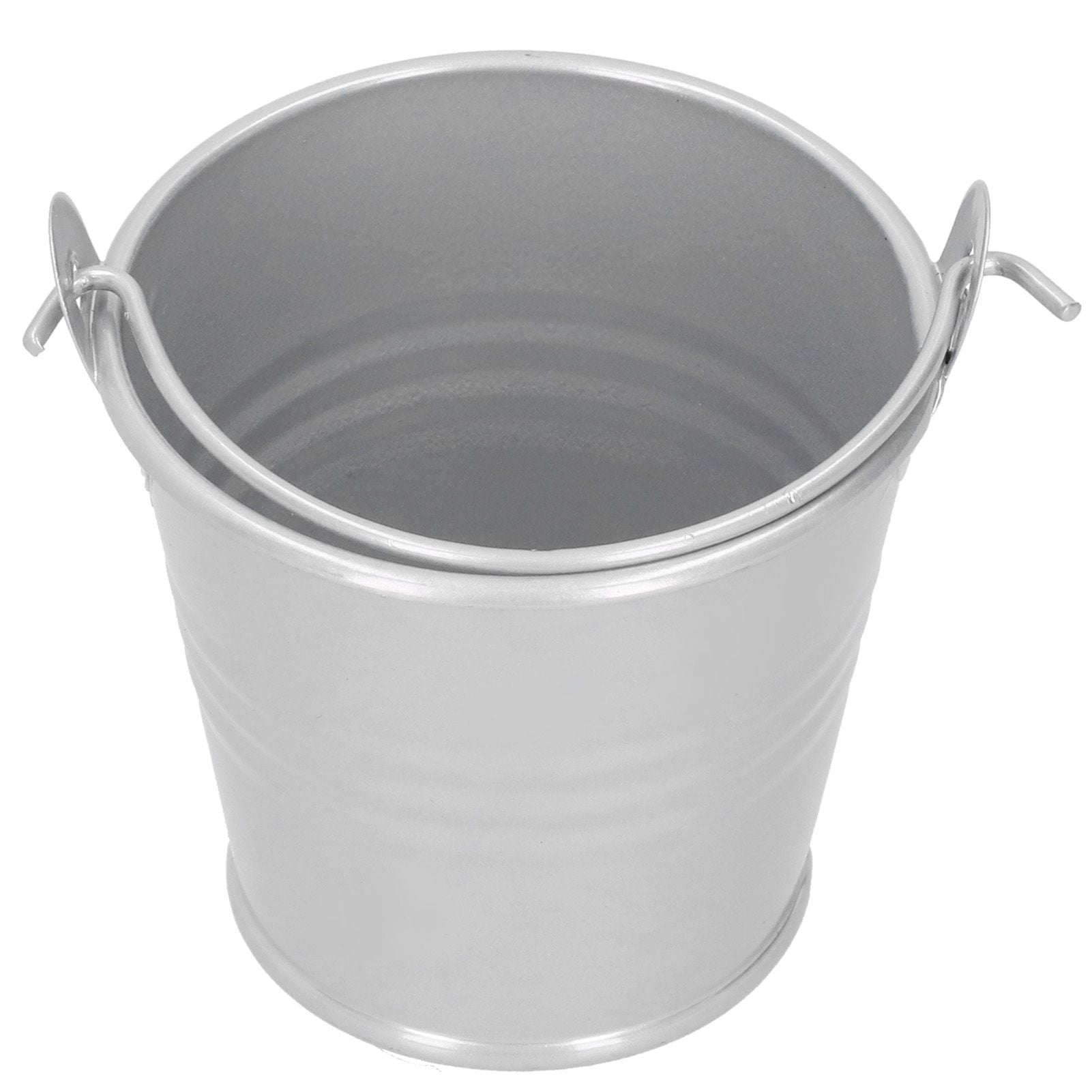 10PCS Flower Pot Mini Succulent Plant Pot Small Metal Bucket for Indoor Outdoor DecorSilver 4x5.5x6cm