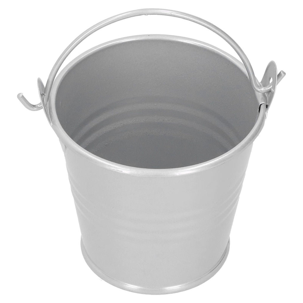 10PCS Flower Pot Mini Succulent Plant Pot Small Metal Bucket for Indoor Outdoor DecorSilver 4x5.5x6cm