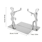 1 Pair Kung Fu People Shape Bookends Students Book Stand for School Home Table Decoration