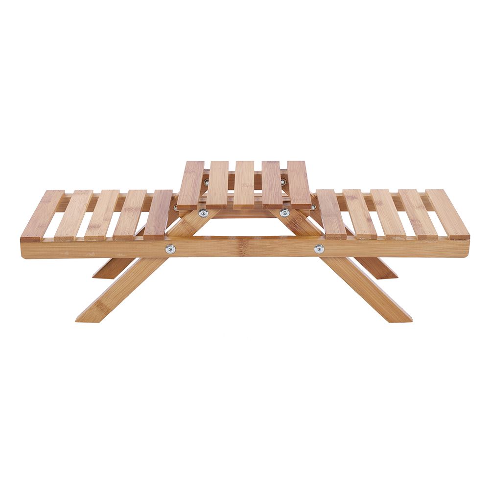 Wooden Standing Foldable 2-layered Potted Plant Flower Shelf Storage Rack Garden Main image