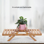 Wooden Standing Foldable 2-layered Potted Plant Flower Shelf Storage Rack Garden