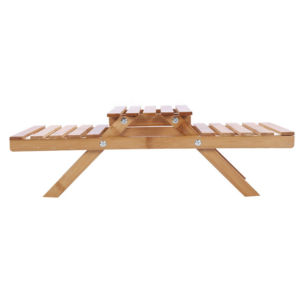 Wooden Standing Foldable 2-layered Potted Plant Flower Shelf Storage Rack Garden