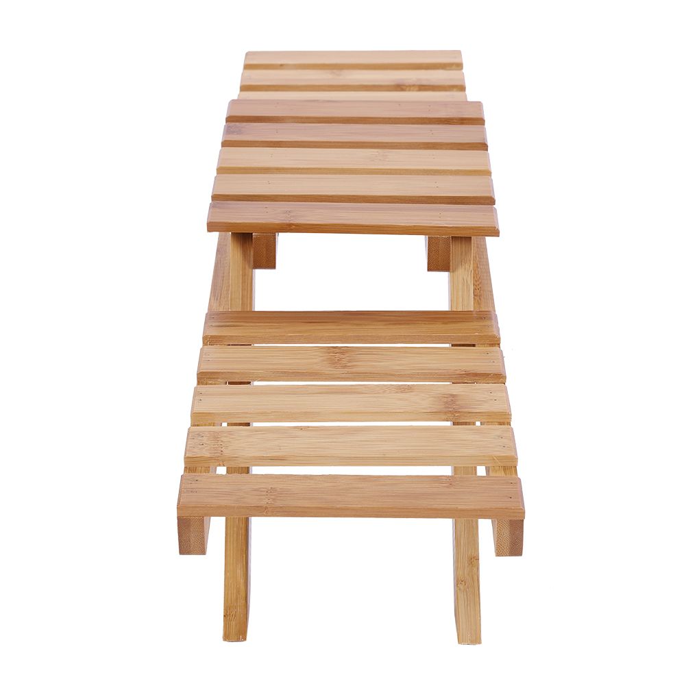 Wooden Standing Foldable 2-layered Potted Plant Flower Shelf Storage Rack Garden