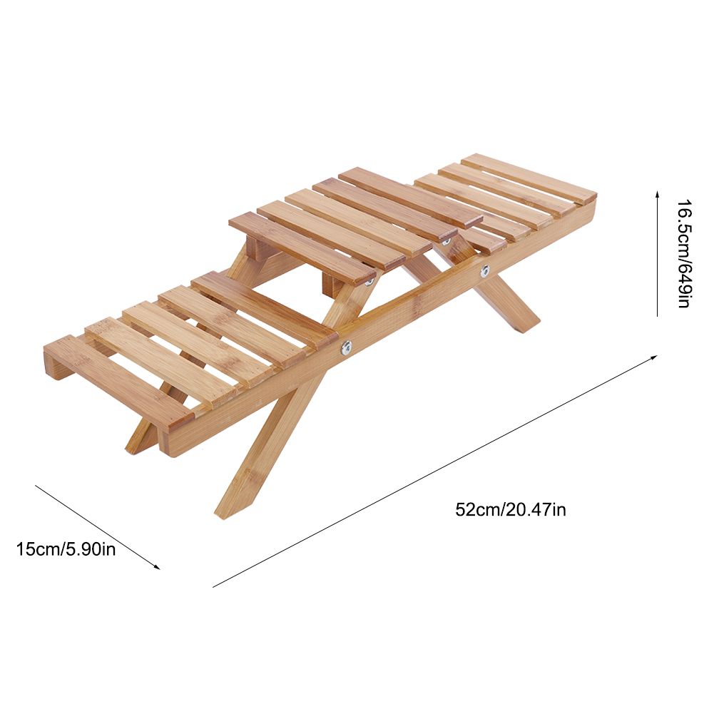 Wooden Standing Foldable 2-layered Potted Plant Flower Shelf Storage Rack Garden