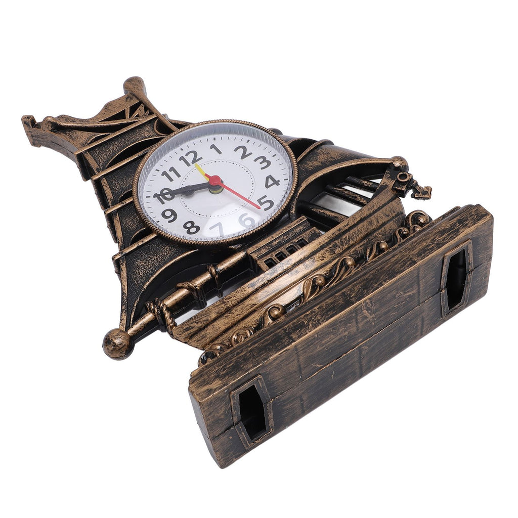 Sailboat Figurine Clock Antique Decorative Easy To Maintain Boat Figurine Time Clock for Home