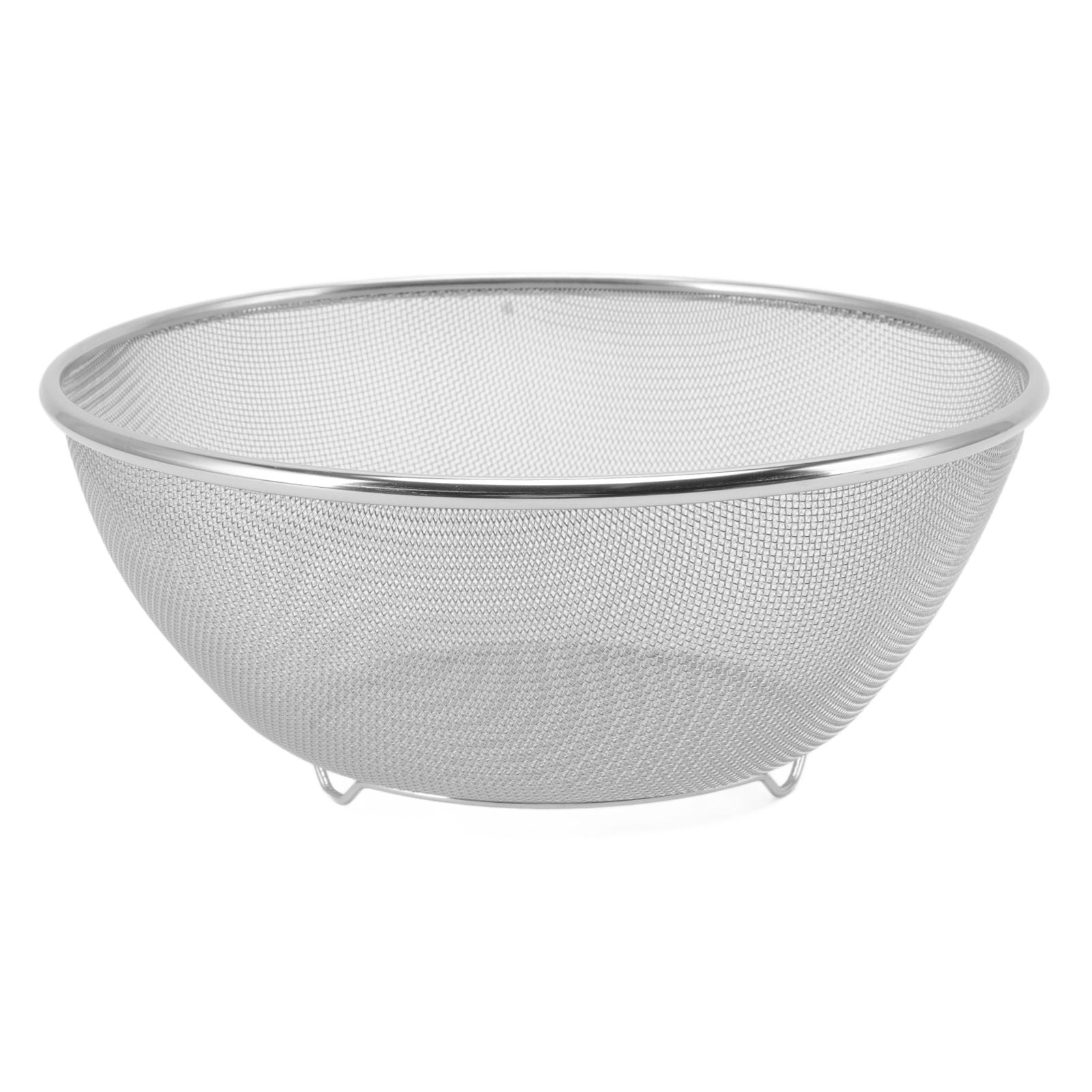 Stainless Steel Strainer Colander Fast Drainage 24CM Diameter Safe Food Grade Material Salad Bowl for Home Kitchen Mesh Screen Main image