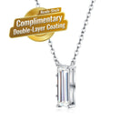 Elegant Moissanite Pendant Necklace with Square Cut Gemstone, Hypoallergenic 925 Silver Plated Chain, Adjustable Length for Daily Wear, Includes GRA Certificate, Ideal for Casual and Formal Outfits (Moissanite, Premium S925)