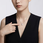 Elegant Moissanite Pendant Necklace with Square Cut Gemstone, Hypoallergenic 925 Silver Plated Chain, Adjustable Length for Daily Wear, Includes GRA Certificate, Ideal for Casual and Formal Outfits (Moissanite, Premium S925)