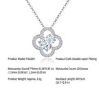 Elegant Moissanite Four-Leaf Clover Pendant Necklace with GRA Certificate – 925 Silver Plated, Hypoallergenic, Fade-Resistant, Lightweight Luxury Jewelry for Everyday Wear and Thoughtful Gift Giving (Moissanite, Premium S925)