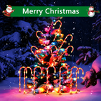 Solar Candy Cane Pathway Lights with Star Accents, 5-Pack Red & White Striped LED Stake Lights, Warm Glow for Christmas Yard, Garden and Holiday Party Display (1PCS)
