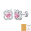 Elegant Pink Heart Moissanite Stud Earrings in 925 Silver, Four-Leaf Clover Design with Clear Moissanite Accents, Hypoallergenic, Tarnish-Resistant, Ideal Gift for Daily Wear and Special Occasions (Moissanite, Premium S925)