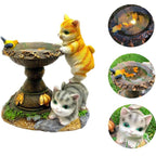 Rabbit Garden Lamp Solar Powered Garden Ornament Resin Garden Light Outdoor - Light Brown - Size 1