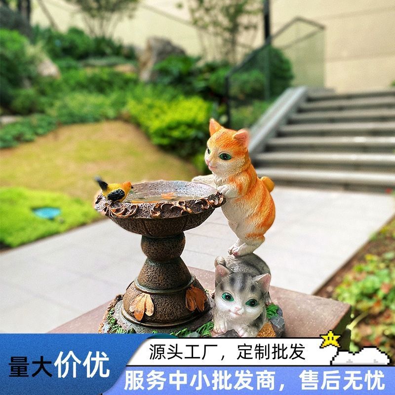 Rabbit Garden Lamp Solar Powered Garden Ornament Resin Garden Light Outdoor - Light Brown - Size 2