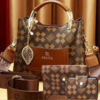 Women'S Handbag Set Monogram Handbag Three-Piece Handbag Set Australian Style - Brown - Size 25-11-19