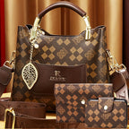 Women'S Handbag Set Monogram Handbag Three-Piece Handbag Set Australian Style - Brown - Size 25-11-19