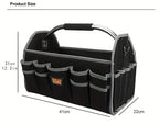 Black Yellow portable tool organizer, tool basket, tool storage, DIY tools, professional tools, tool compartments, Australian tradesperson, workshop organizer, heavy-duty tool carrier