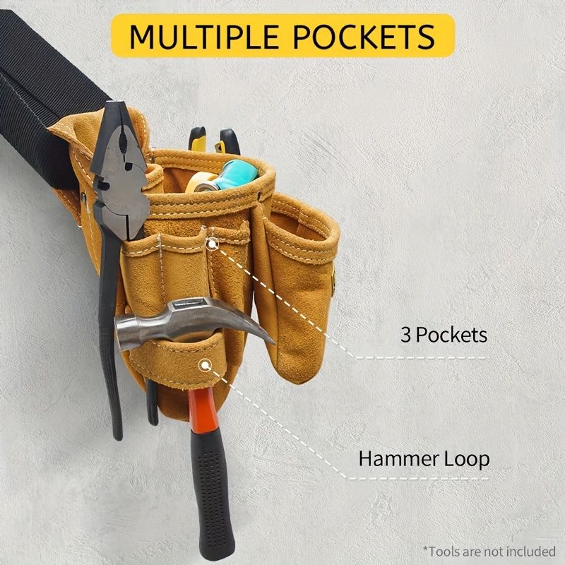 Yellow Gray adjustable tool belt, tool carrying belt, tool storage organizer, tool belt for professionals, DIY tool belt, waist tool pouch, worksite accessories