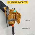 Yellow Gray adjustable tool belt, tool carrying belt, tool storage organizer, tool belt for professionals, DIY tool belt, waist tool pouch, worksite accessories