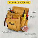 Yellow Gray adjustable tool belt, tool carrying belt, tool storage organizer, tool belt for professionals, DIY tool belt, waist tool pouch, worksite accessories